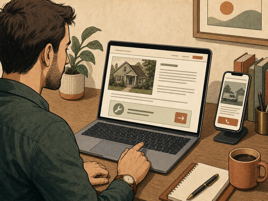 A customer navigating naturally from an educational guide to a related service page