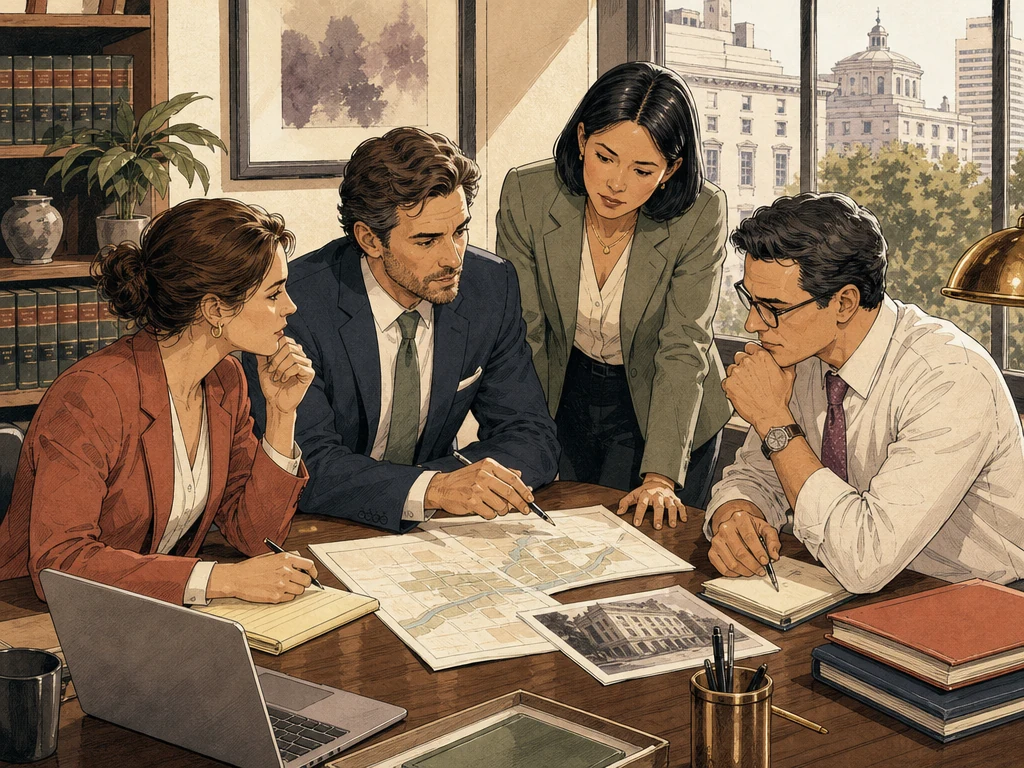 A law accounting or consulting team collaborating around a client case without visible confidential information