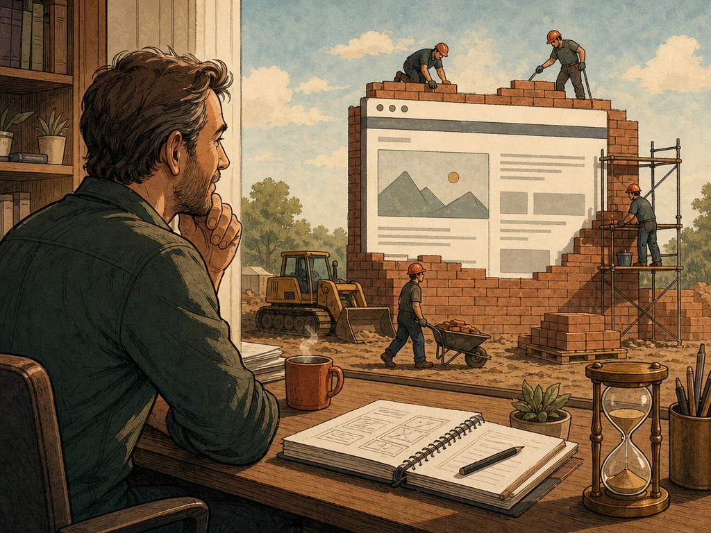 A business owner watching steady website improvements accumulate rather than expecting instant rankings